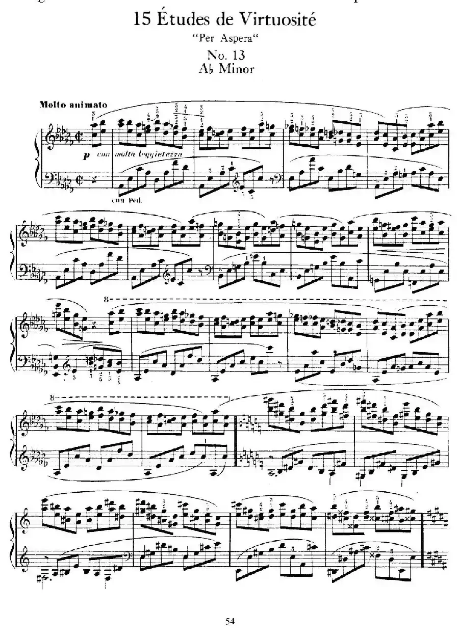 15 Etudes de Vortuosite Op.72（15首辉煌练习曲·13）