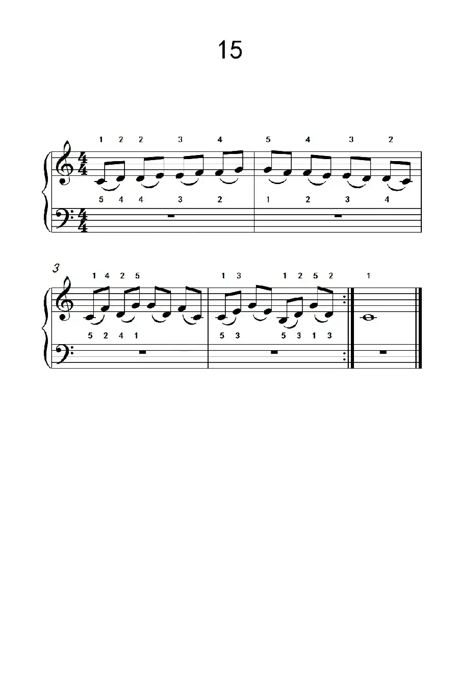 连音练习 15(儿童钢琴手指练习 2)