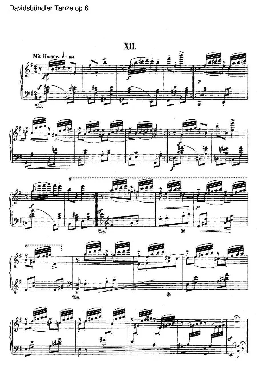 Davidsbundler Tanze Op.6（大卫同盟舞曲）