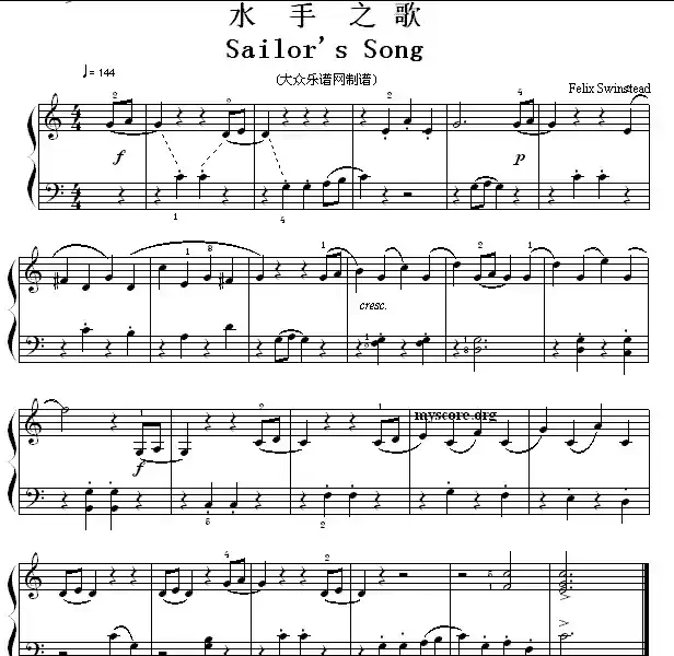 考级初级曲目：水手之歌（Sailor's Song）