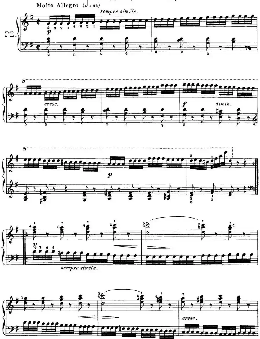 40首车尔尼Op.299钢琴快速练习曲(NO.22)