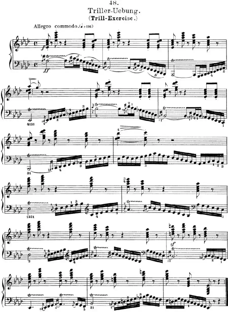 50首车尔尼Op.740钢琴手指灵巧技术练习曲（NO.48）