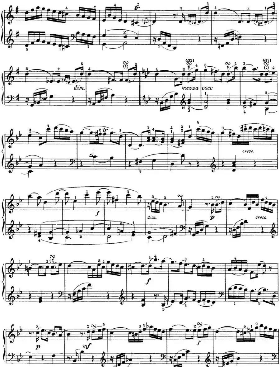 海顿 钢琴奏鸣曲 Hob XVI 44 in G minor