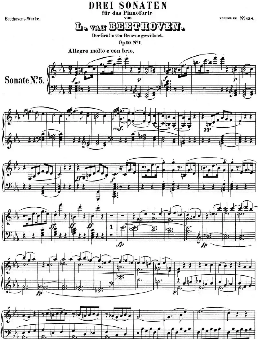 贝多芬钢琴奏鸣曲05 c小调 Op.10 No.1 C minor