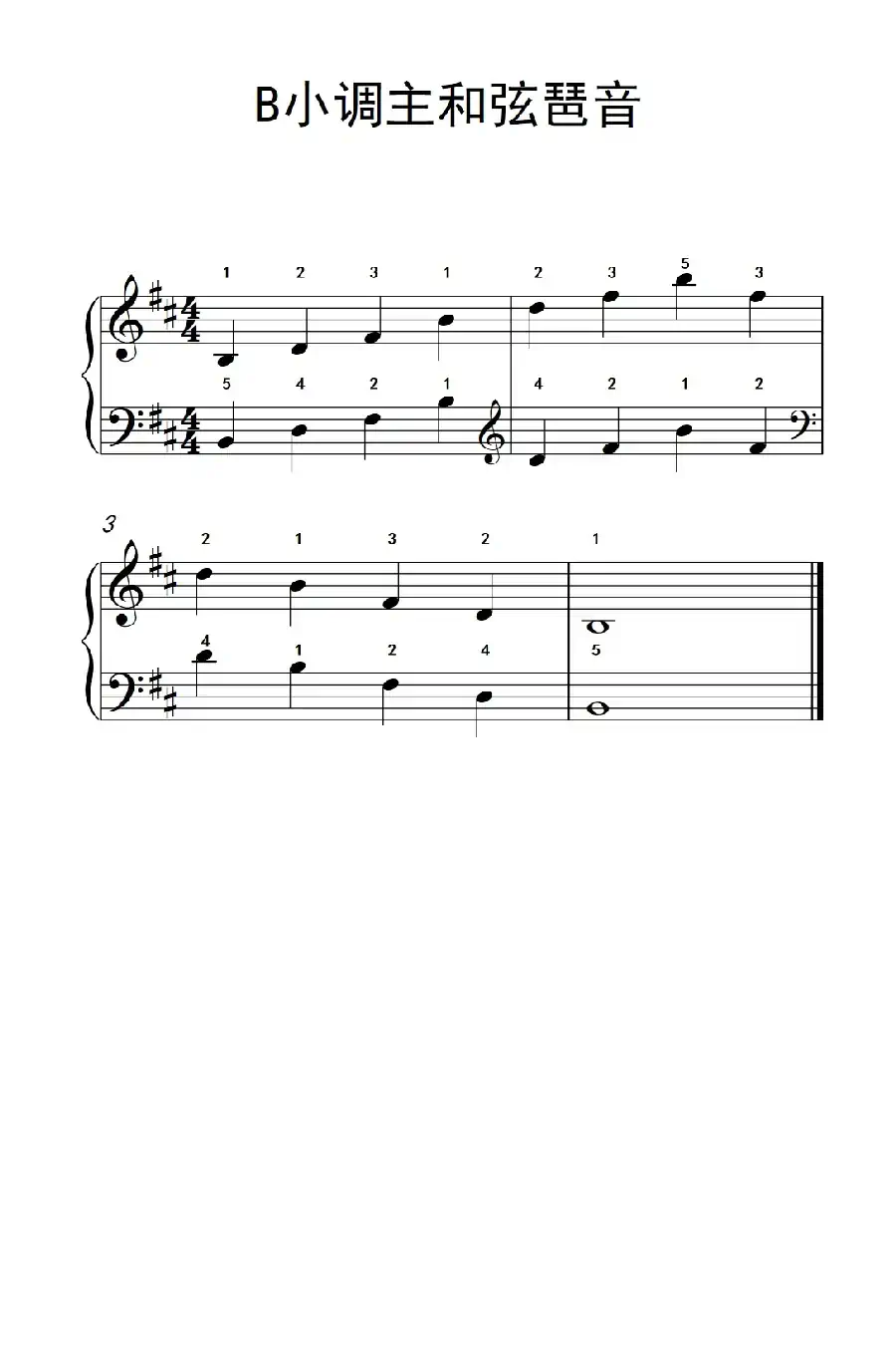 B小调主和弦琶音(儿童钢琴练习曲)