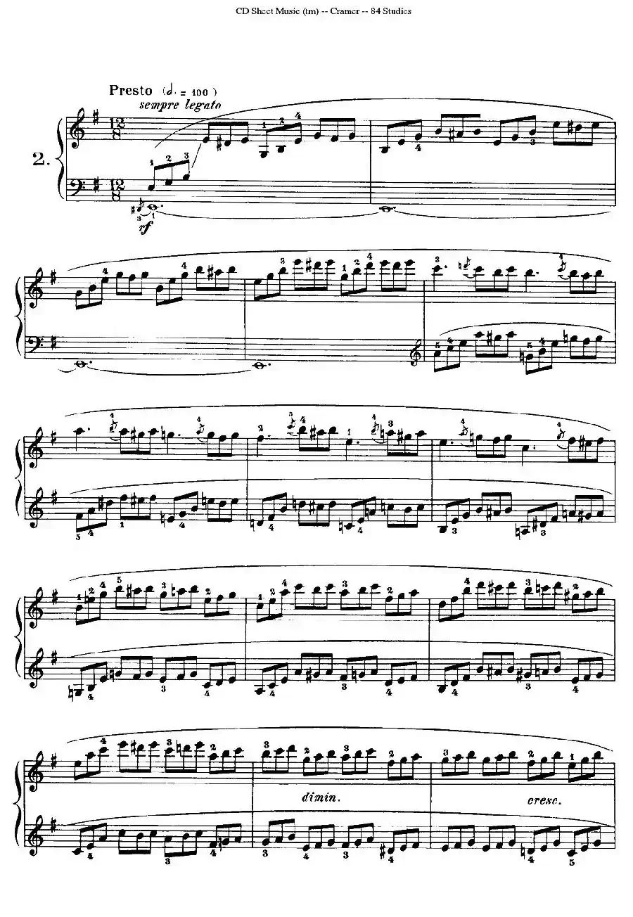 Cramer - 84 exercices（1—5）（克拉莫84首钢琴练习曲）