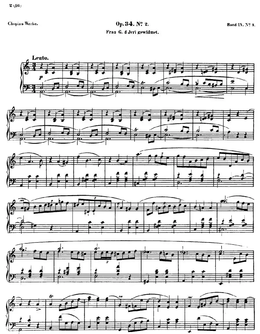 Valse brillante Op34 No2 （A小调华丽圆舞曲 Op.34-2 ）