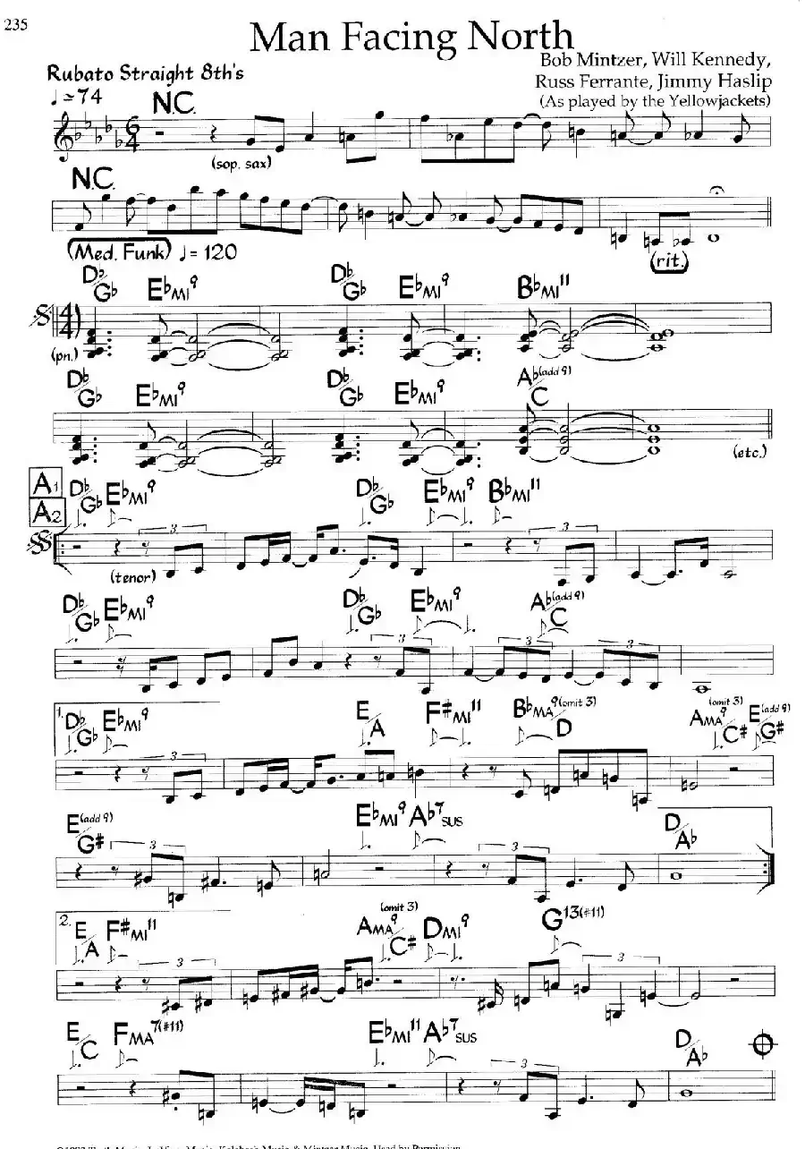 Man Facing North(爵士钢琴曲)