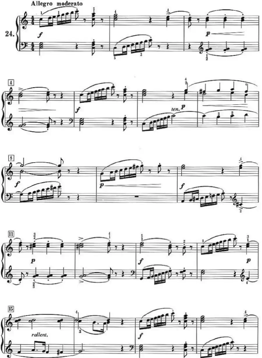 50首莱蒙钢琴练习曲 作品37（NO.24）