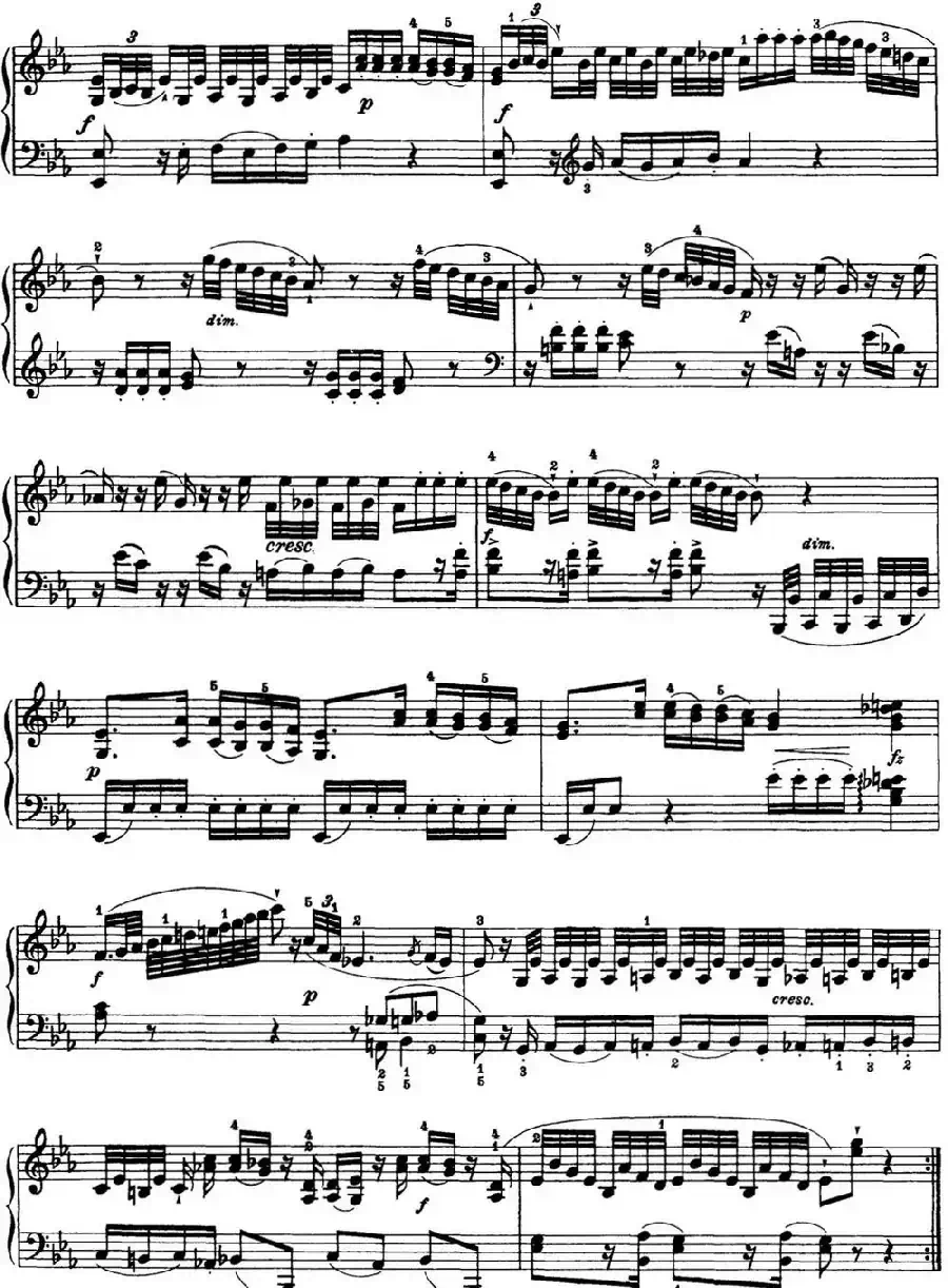 海顿 钢琴奏鸣曲 Hob XVI 25 in E-flat major