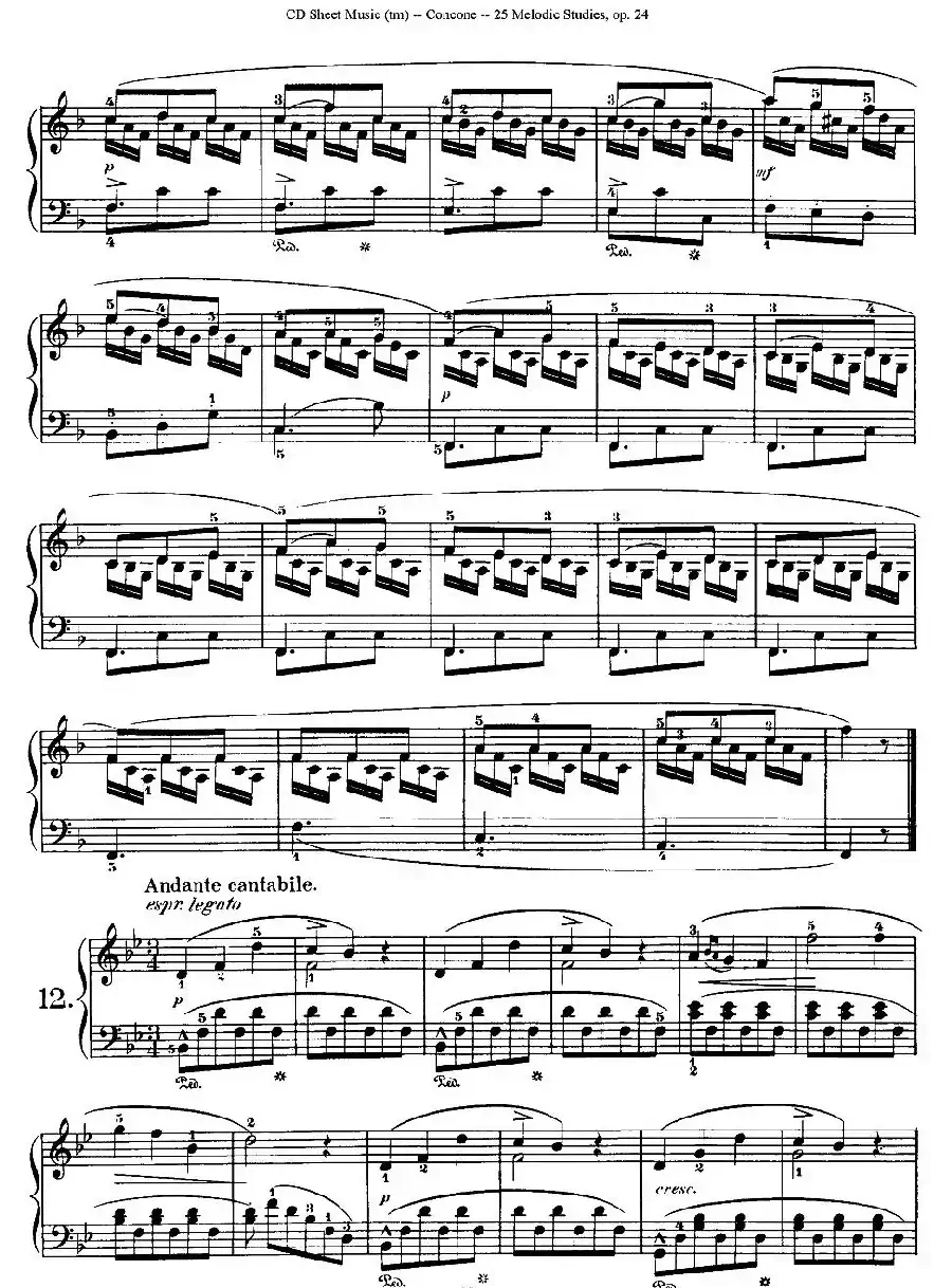 Concone - 25 Melodic Studies easy and progressive（11—15）