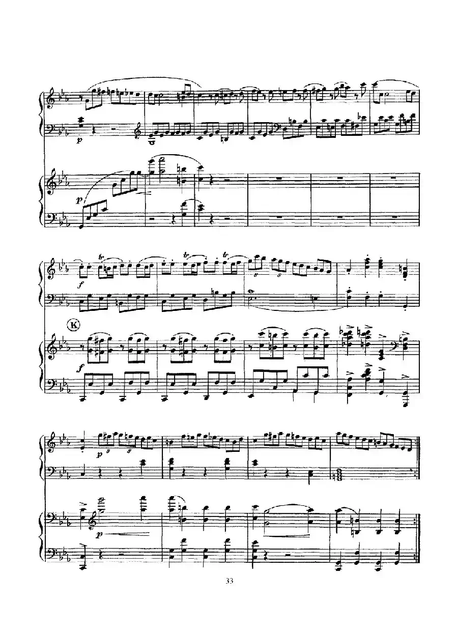 根据21首钢琴奏鸣曲改编的双钢琴版钢琴奏鸣曲四首（第二首）