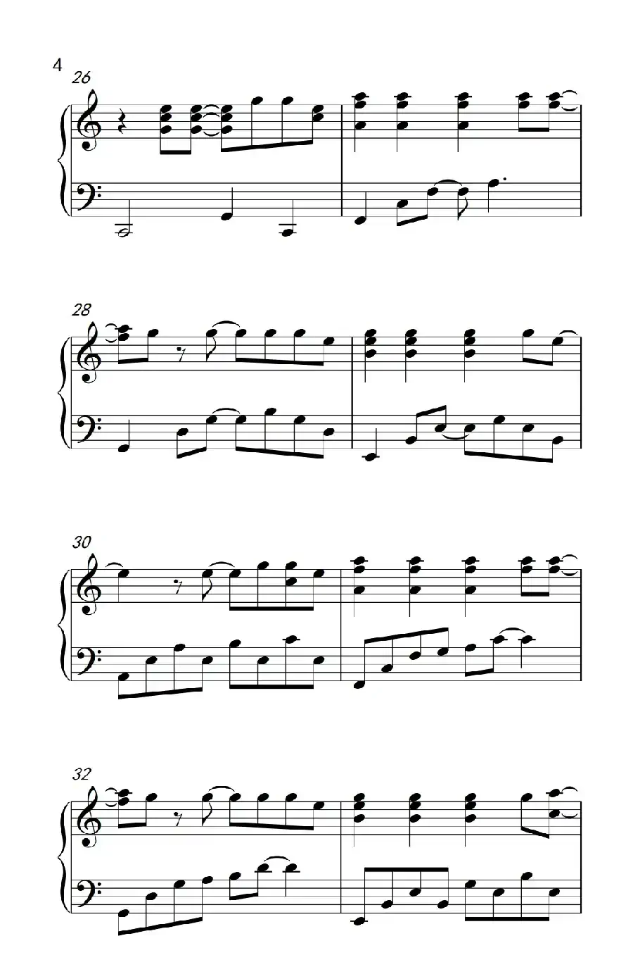 日不落(《弹吧音教》制谱版)