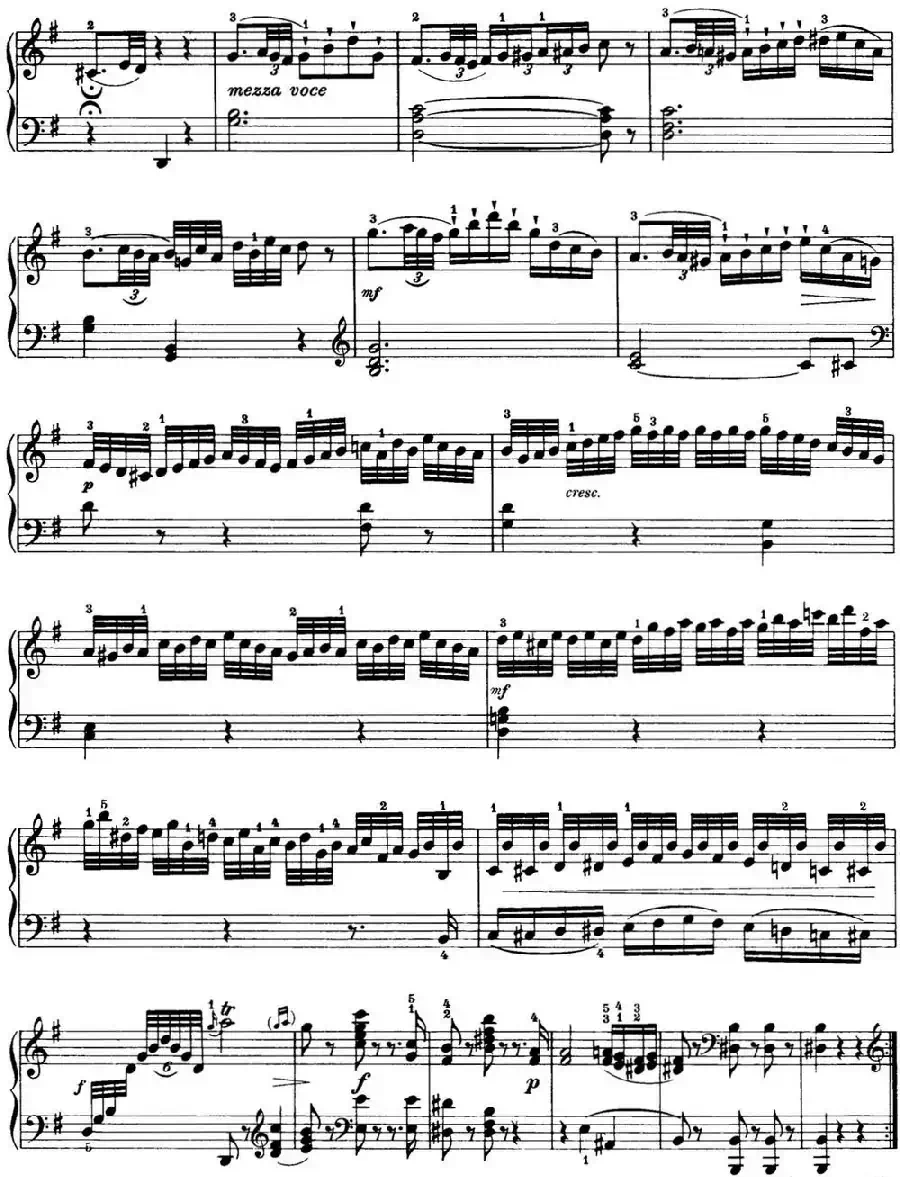 海顿 钢琴奏鸣曲 Hob XVI 34 in E minor