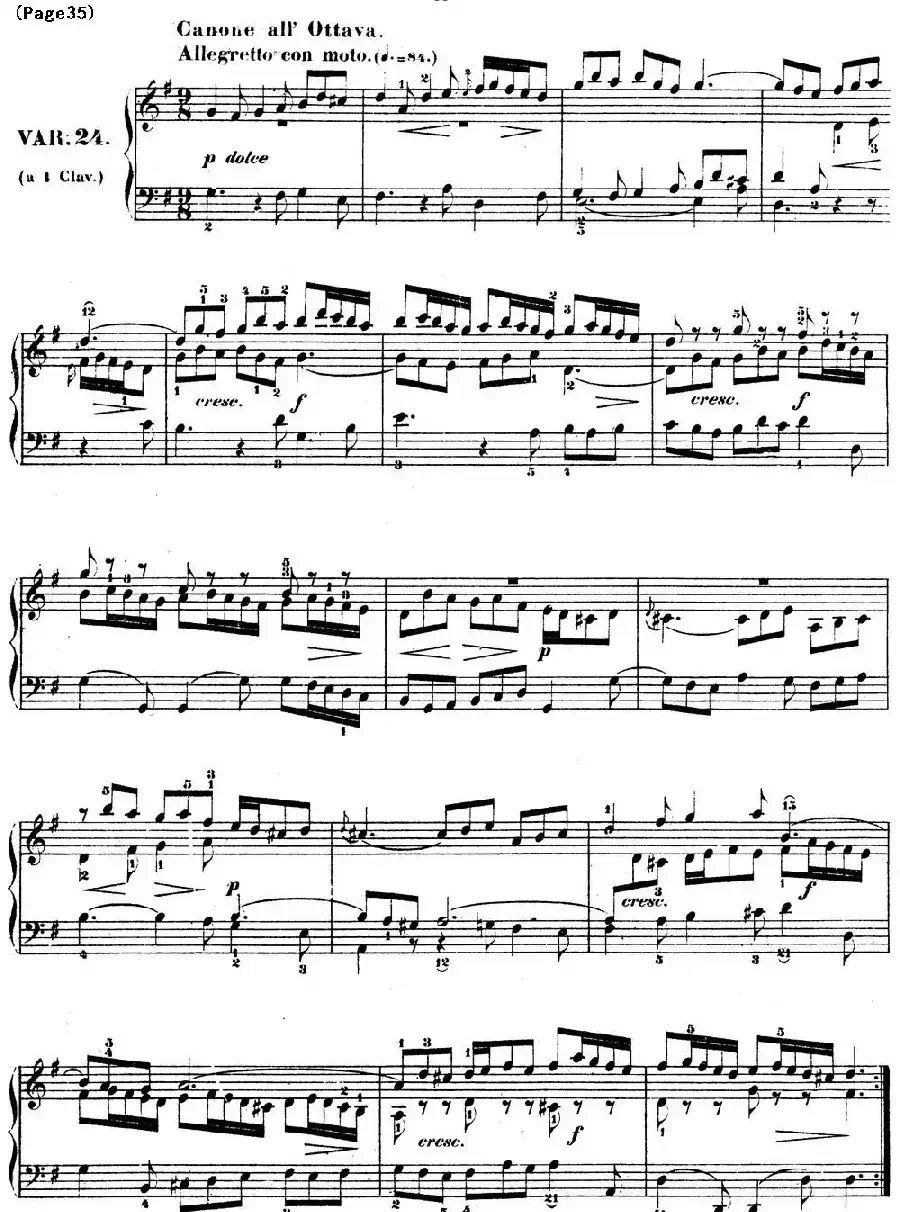 哥德堡变奏曲 巴赫 Goldberg Variationen BWV988