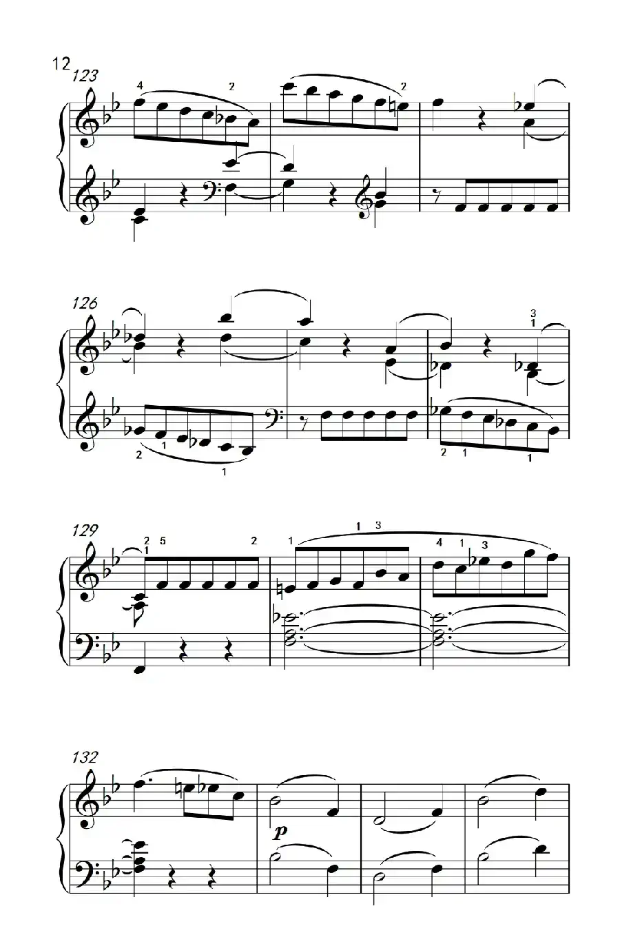 第七级1.♭B大调奏鸣曲 第一乐章 K.570(中央音乐学院 钢琴(业余)考级教程 7-9级)