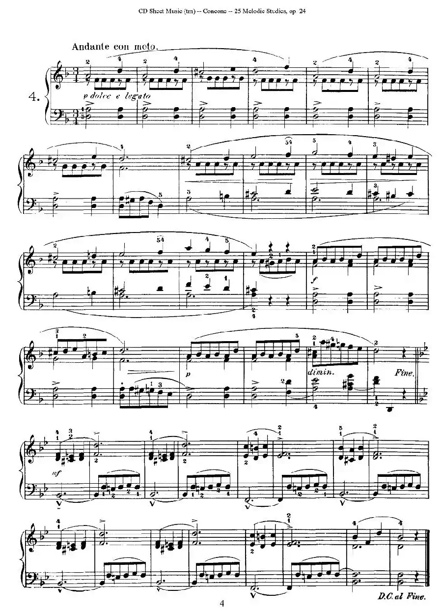 Concone - 25 Melodic Studies easy and progressive（1—5）