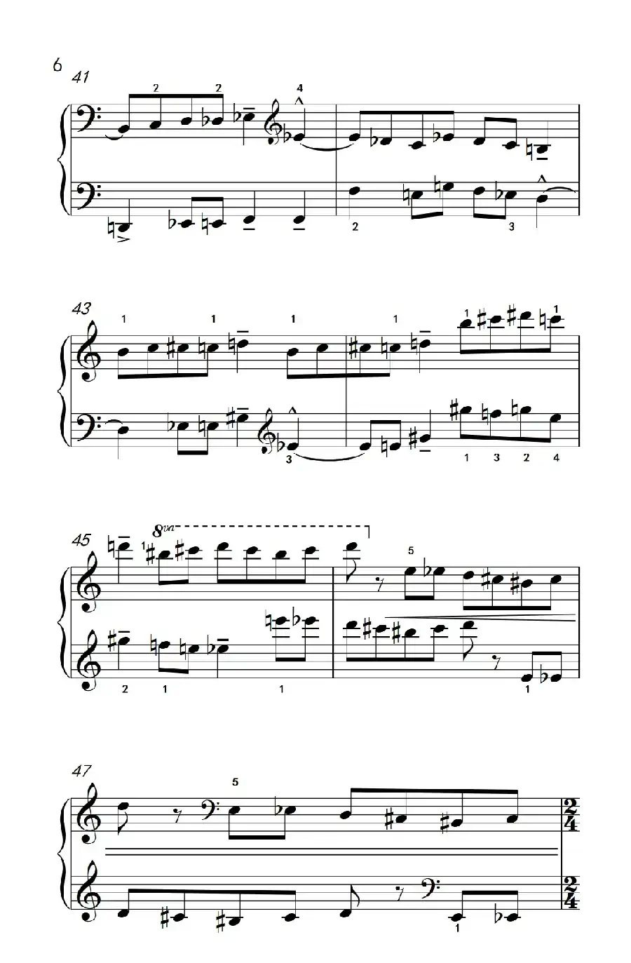 半音创意曲（三） A（巴托克 小宇宙 钢琴教程 6）