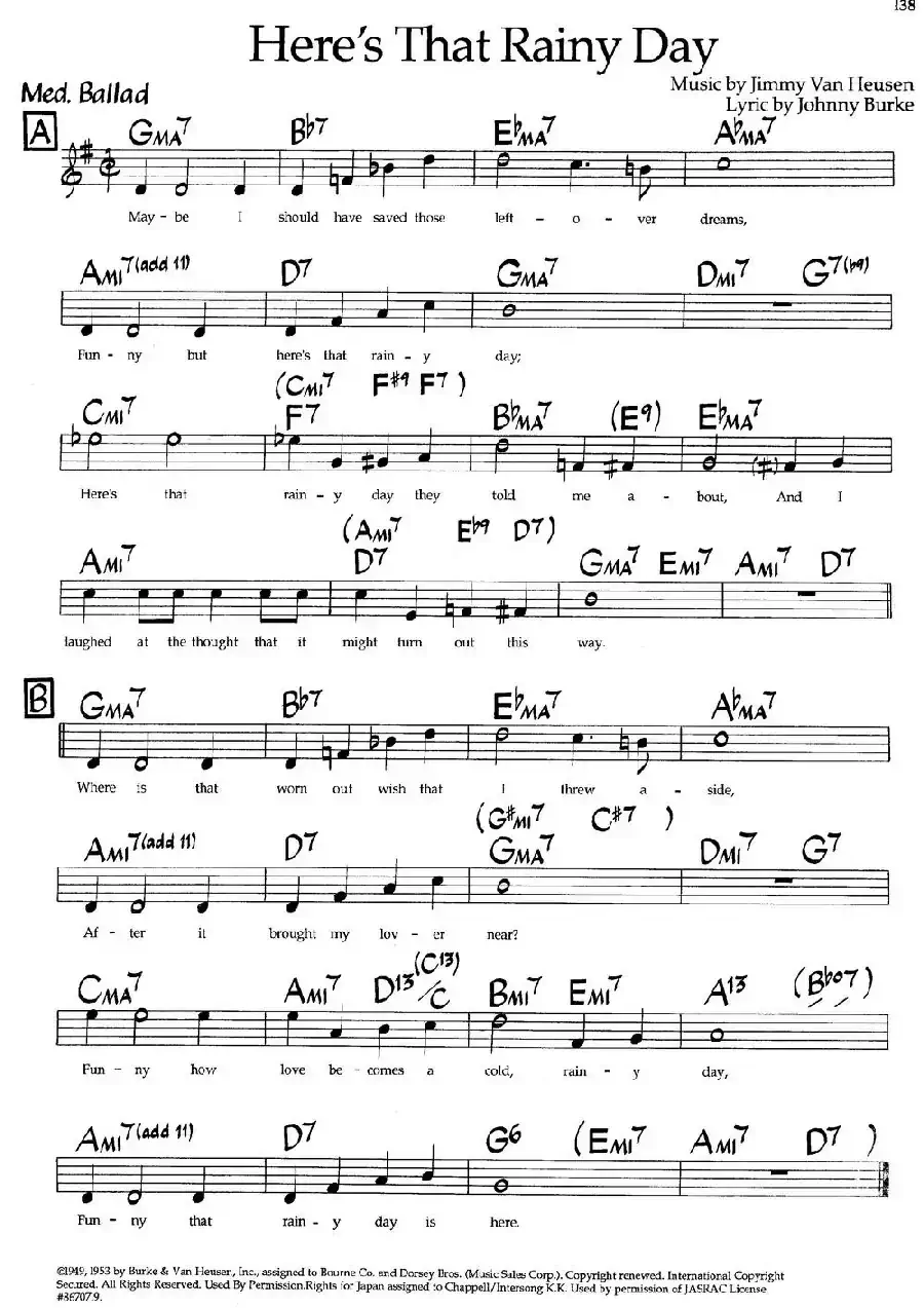 Here's That Rainy Day(爵士钢琴曲)