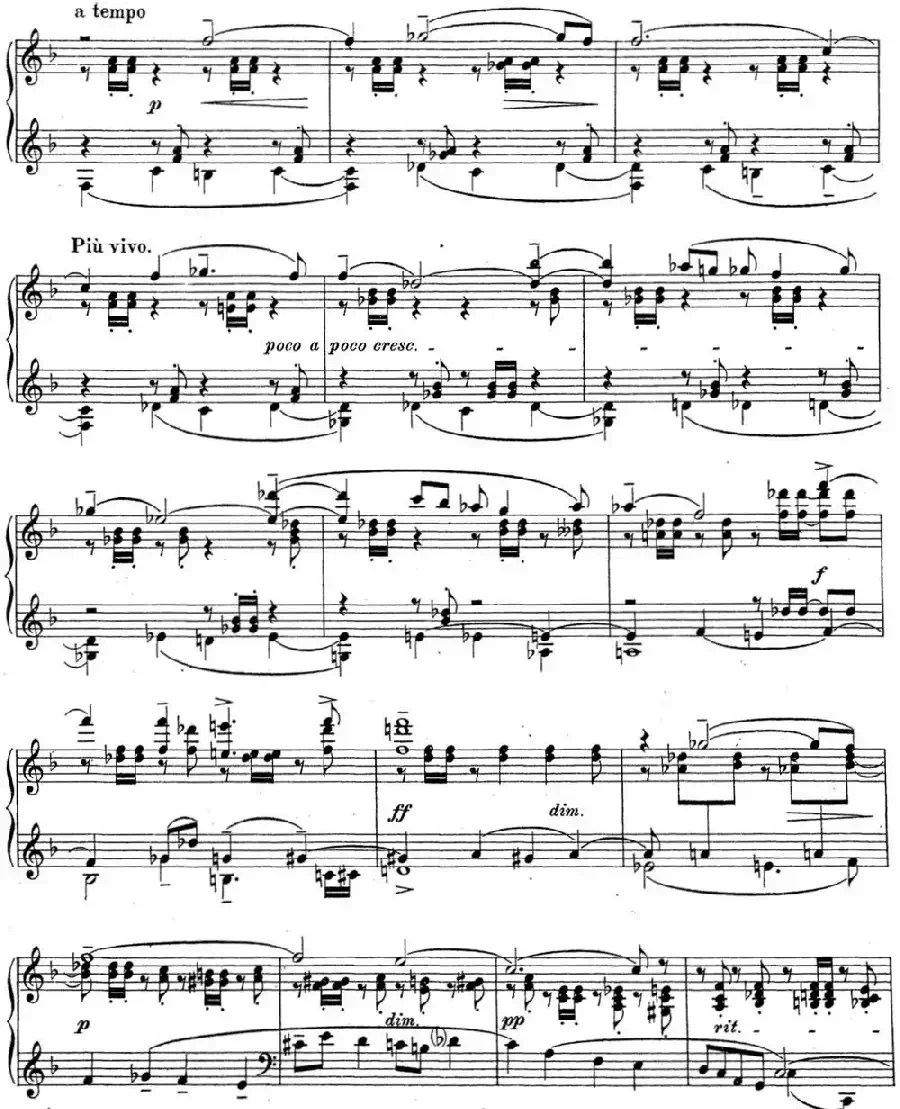 拉赫玛尼诺夫 钢琴前奏曲18 F大调 Op.32 No.7