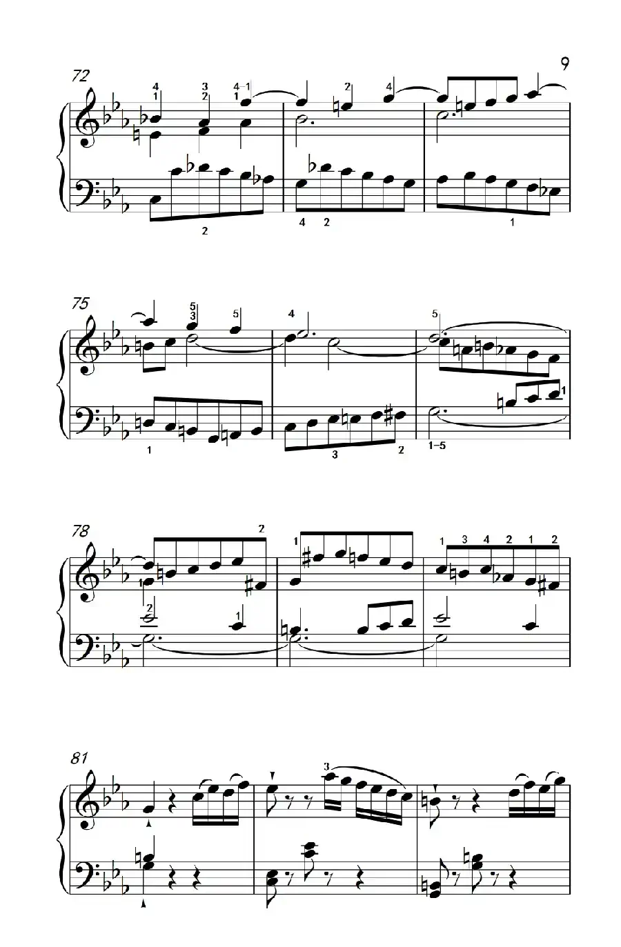 第八级2.♭E大调奏鸣曲 第一乐章 Hob.XVI 49（中央音乐学院 钢琴（业余）考级教程 7-9级）