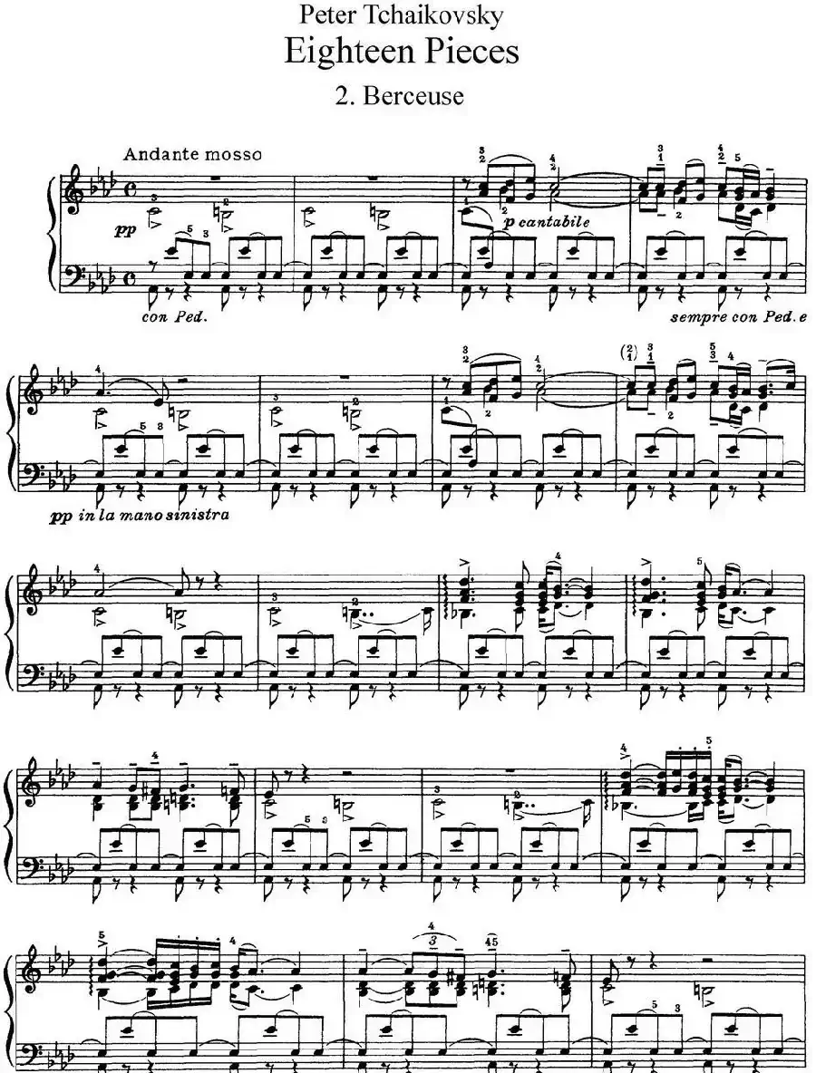 柴可夫斯基18首钢琴小品Op.72（2.Berceuse）