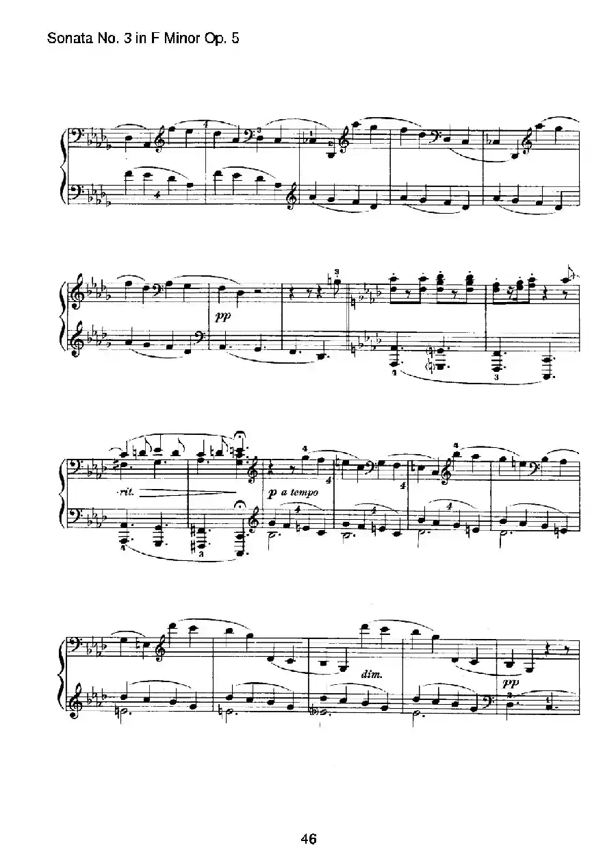 Piano Sonata No.3 in f Minor Op.5（f小调第三钢琴奏鸣曲）