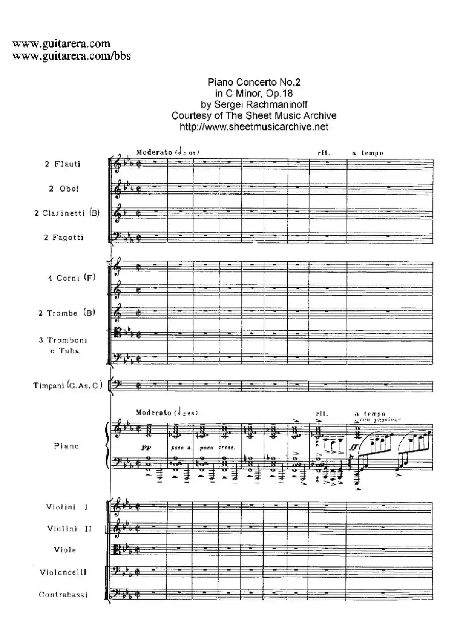 c小调第二钢琴协奏曲 Op.18（第一乐章总谱·P1——9）