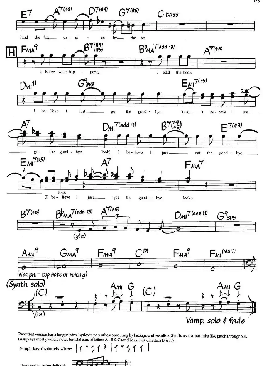 The Goodbye Look(爵士钢琴曲)