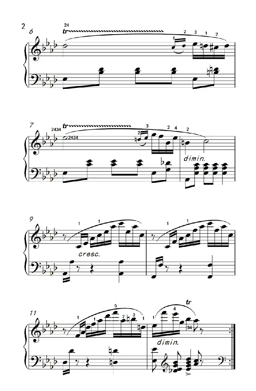 第八级3.♭A大调波兰舞曲（中央音乐学院 钢琴（业余）考级教程 7-9级）