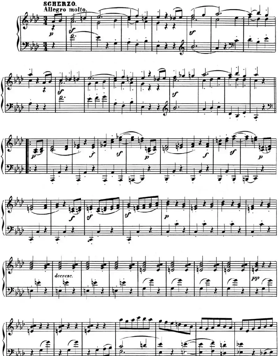 贝多芬钢琴奏鸣曲12 葬礼进行曲 降A大调 Op.26 A-flat major