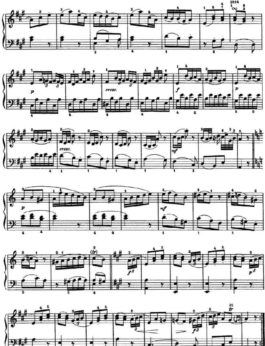 海顿 钢琴奏鸣曲 Hob XVI 5 Divertimento A major