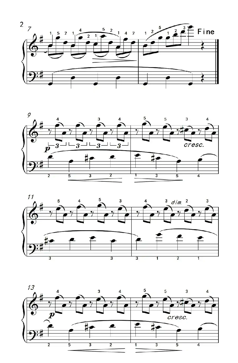 清澈的溪水（老年大学 钢琴教程 3）