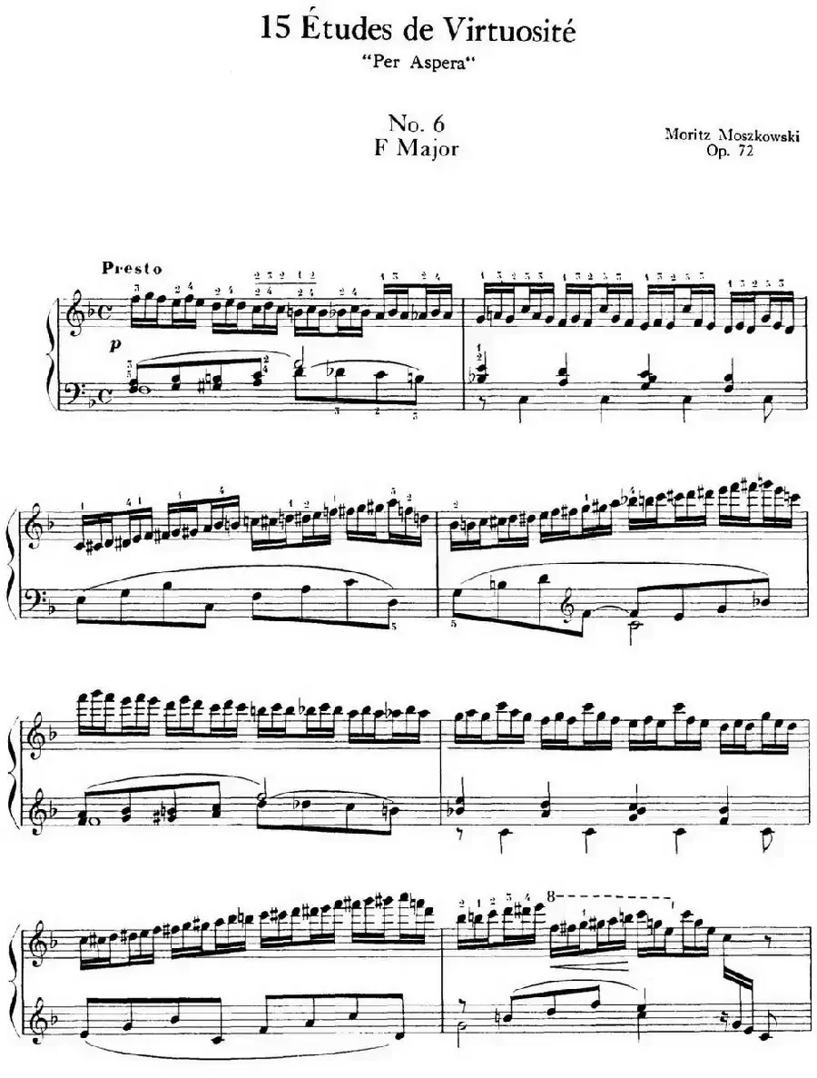 15 Etudes de Virtuosité Op.72 No.6（十五首钢琴练习曲之六）