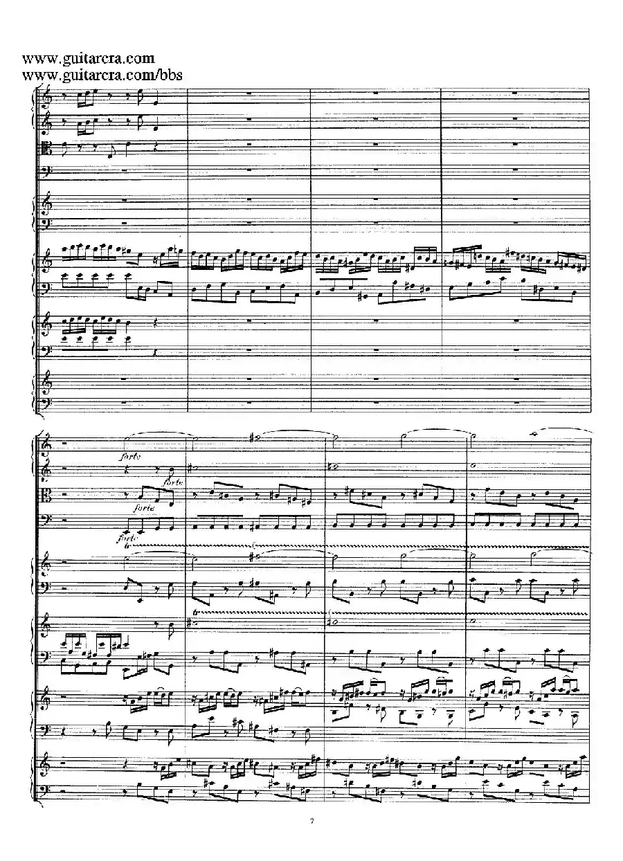 为四架古钢琴而作的a小调协奏曲 BWV 1065（总谱）
