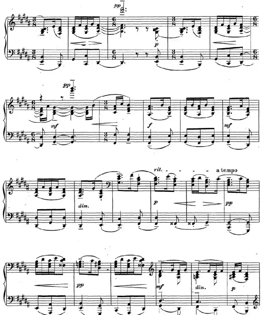 拉赫玛尼诺夫 钢琴前奏曲22 B大调 Op.32 No.11