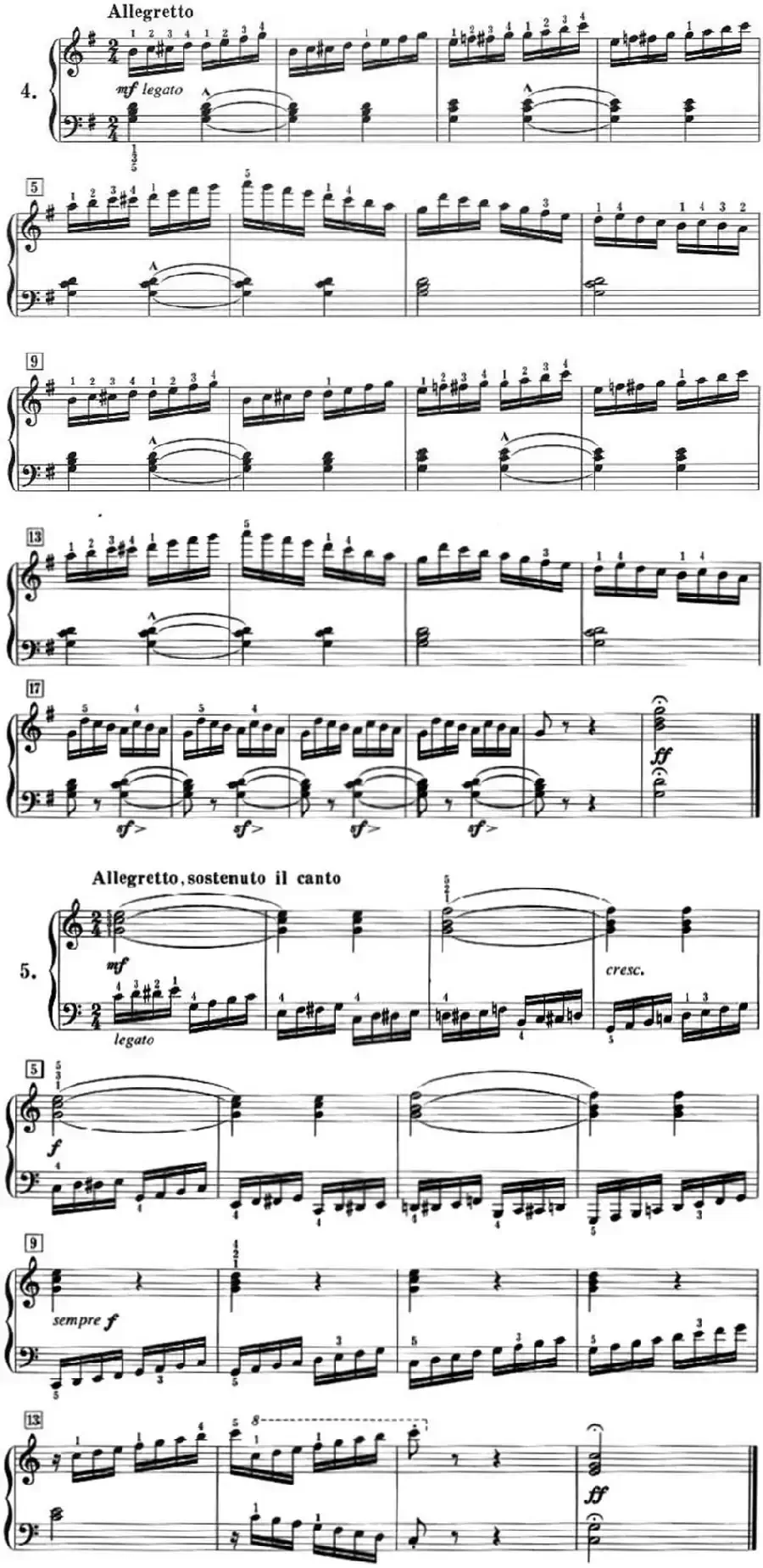 50首莱蒙钢琴练习曲 作品37（NO.4-No.5）