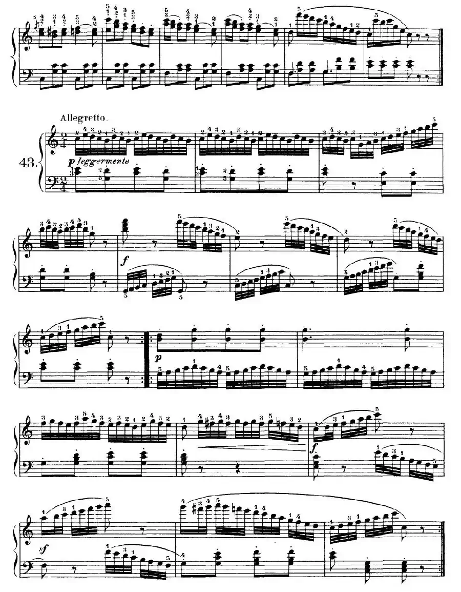 One Hundred and Ten Easy and Progressive Exercises Op.453（车尔尼110首简易练习曲 41——51）