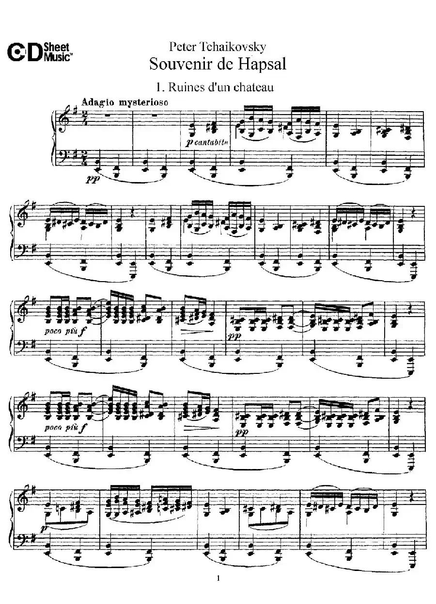 Souvenir de Hapsal Op.2（哈普萨的回忆·1）