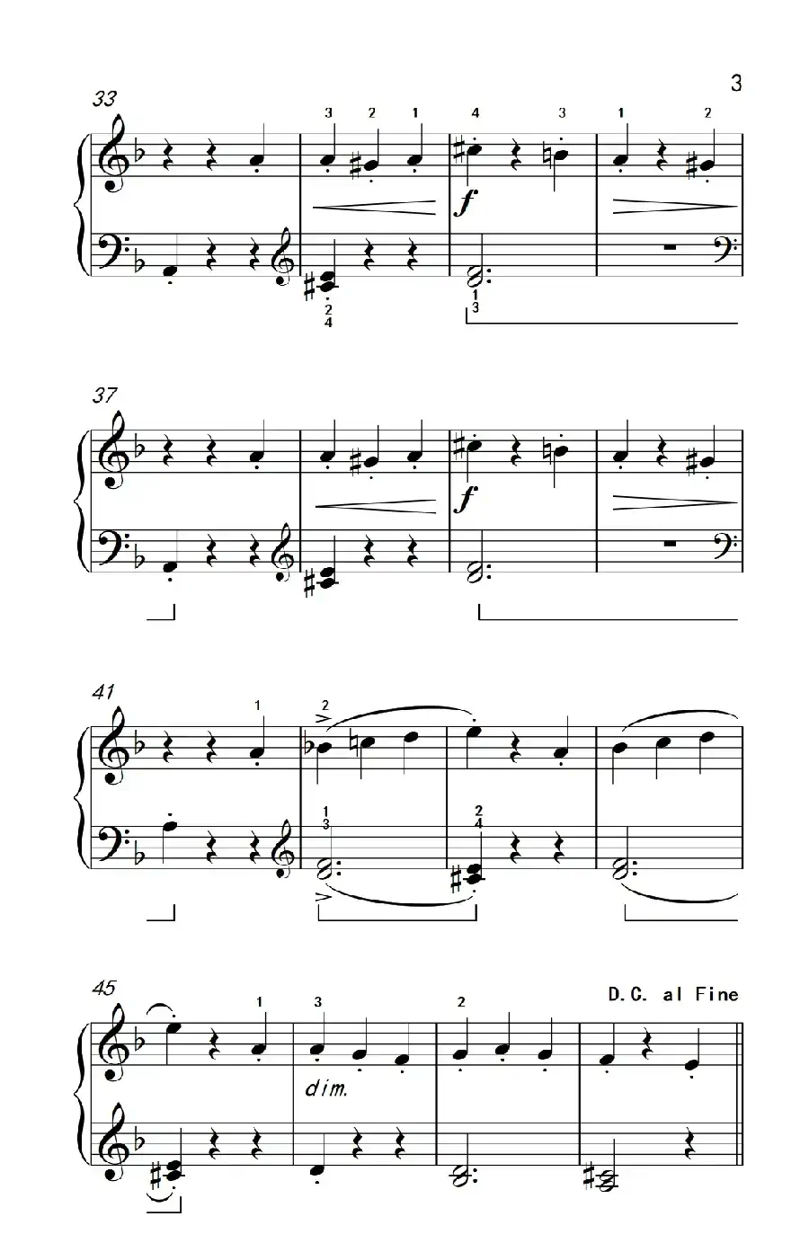 木偶葬礼进行曲（约翰·汤普森 成人钢琴教程 第二册）