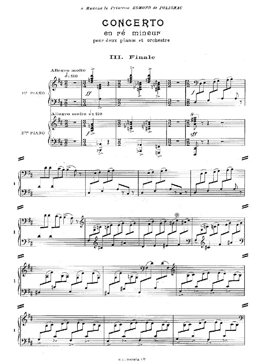 Concerto for 2 Pianos in d Minor（d小调双钢琴协奏曲· 第三乐章）