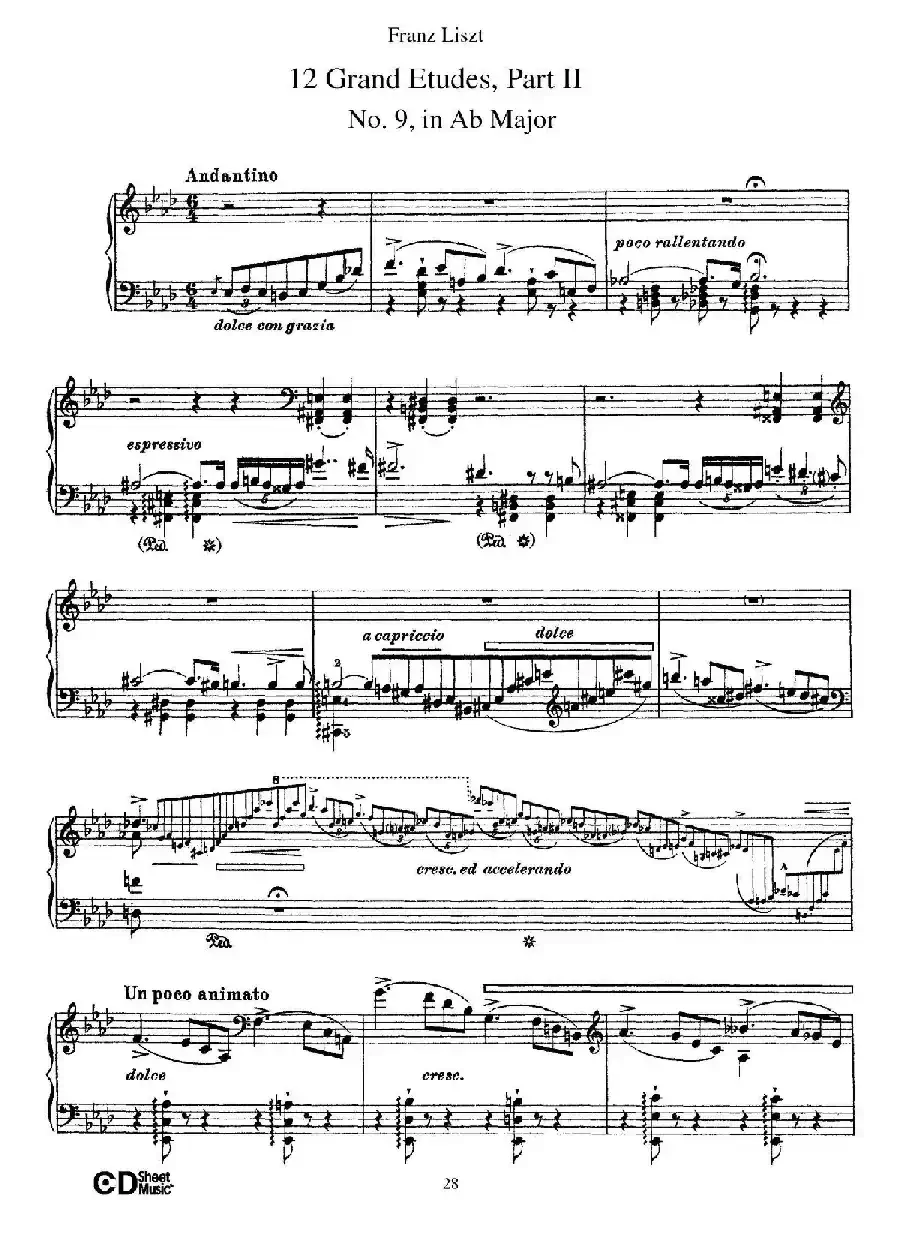 12 Grand Etudes S.137（12首华丽的练习曲·9）