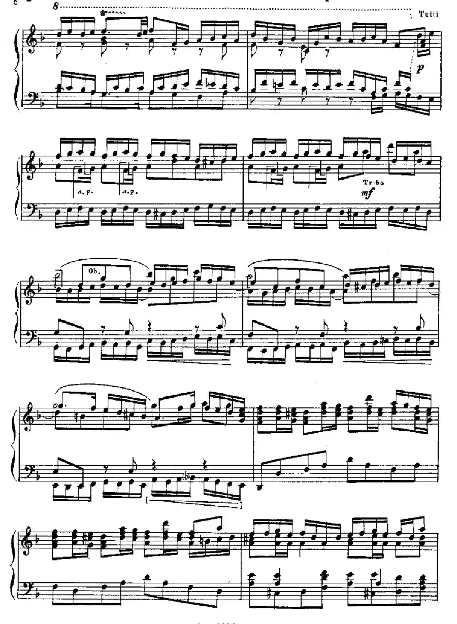 Brandenburg Concerto No.2 in F Major BWV.1047（F大调第二勃兰登堡协奏曲·钢琴独奏版）