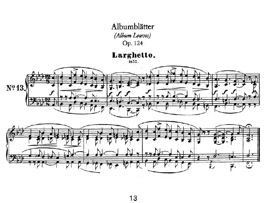 Albumblätter Op.124（纪念册页）（No.13）