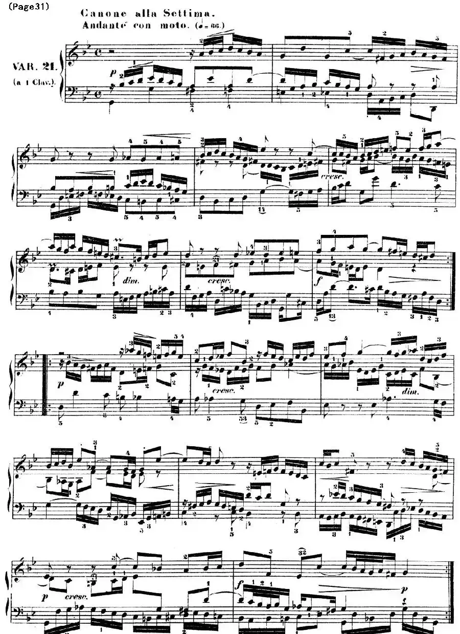 哥德堡变奏曲 巴赫 Goldberg Variationen BWV988