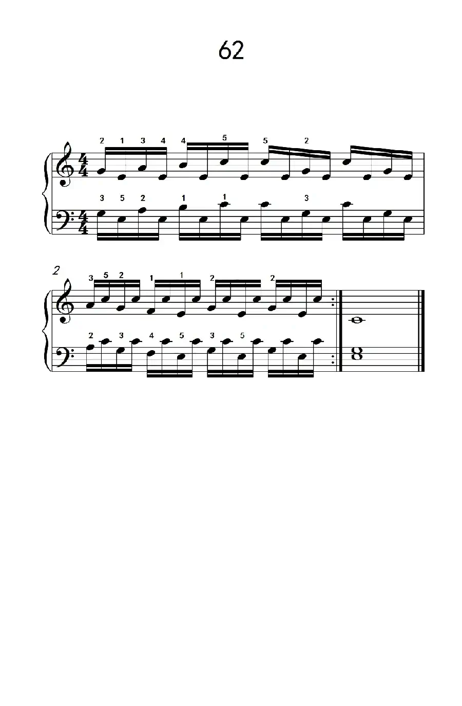 用手臂及手腕带动手指的练习 62(儿童钢琴手指练习 2)