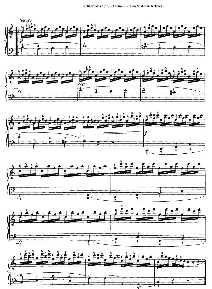 Czerny - 30 New Studies - 4（车尔尼Op849 - 30首练习曲）