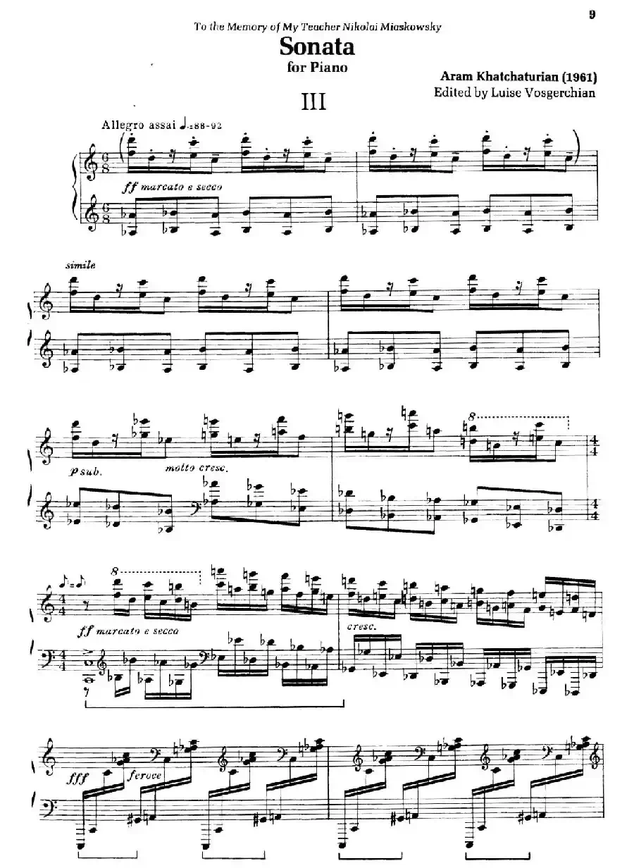 Piano Sonata in E-flat Major Op.95（降E大调钢琴奏鸣曲·Ⅲ）