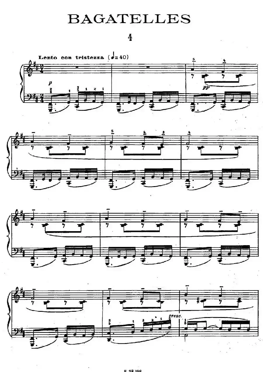 Ten Bagatelles Op.5（10首小品·4. b小调）