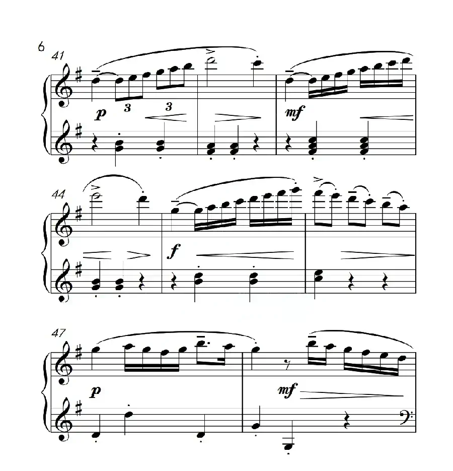 第四级A组 G大调小奏鸣曲(中国音乐学院钢琴考级作品1~6级)